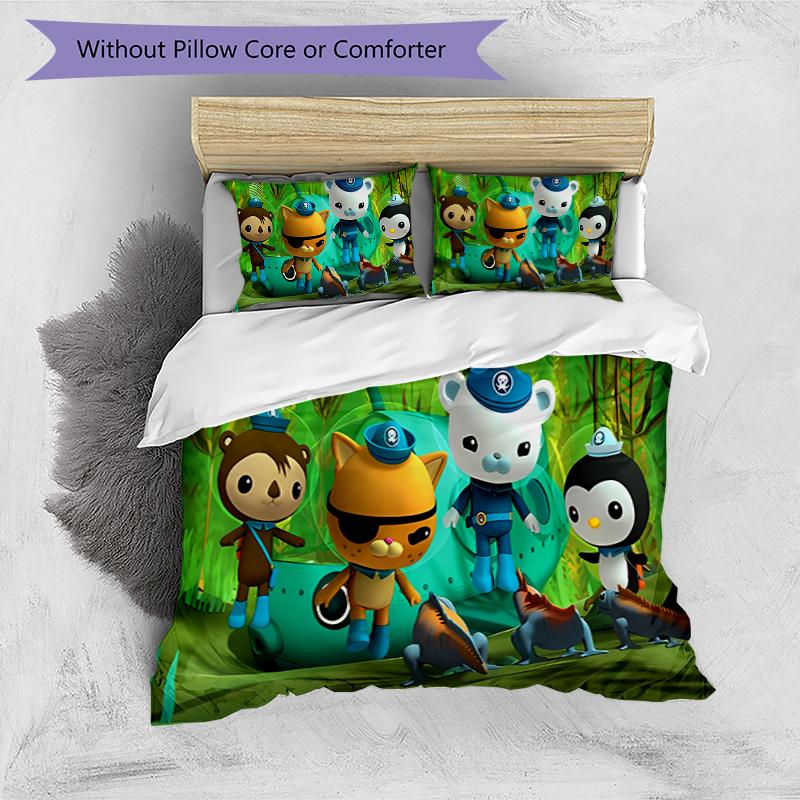 3pcs The Octonauts1 pattern bedding set duvet cover set includes duvet cover &pillowcases, perfect all season bedroom decoration & gift