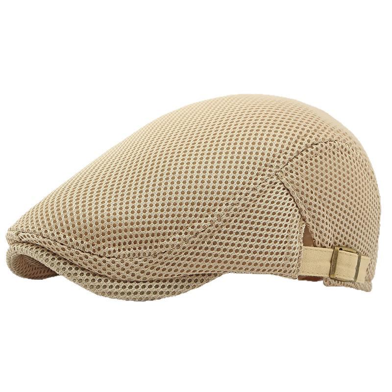 Boina de Malla Fina de Verano: Gorra de Visera de Pato Transpirable para Hombre y Mujer - Boina Retro de Estilo Coreano para el Sol