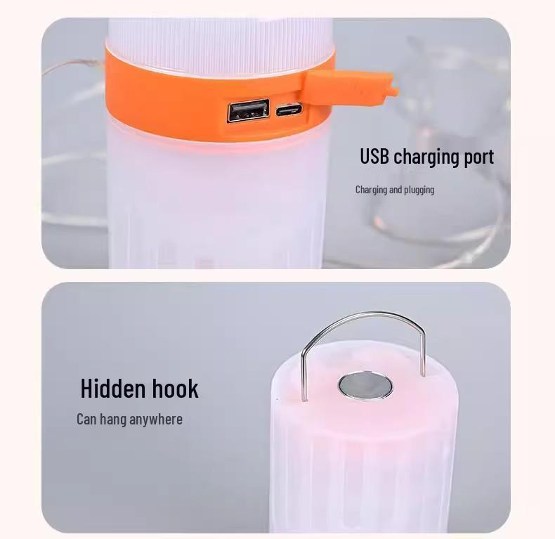 LED Camping Lantern Tent Light & Atmosphere Glow Strip with Measuring Tape Spotlight.
