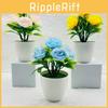 Rose Miniature Blossom Plant Artificial Silk Flowers Home Decor Display Office