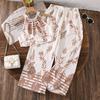 Girls' Fashionable Outfit - Summer Children's Casual Collared Sleeveless Tunic Straight Wide-leg Trousers Set
