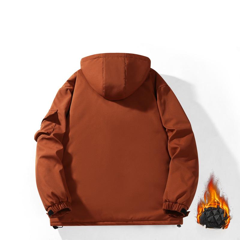 Men's Cotton Thickened Bread Clothing Youth Fashion Hooded Casual Jacket