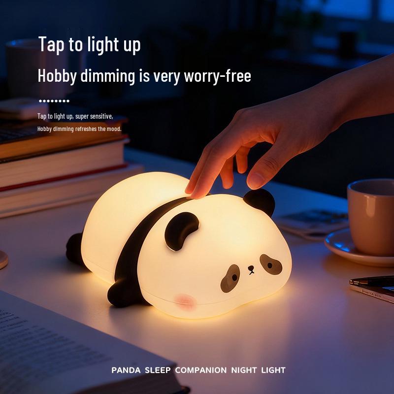 Adorable Panda Silicone Bedside Sleep Light - Perfect Nightstand Atmosphere Lamp & Gift