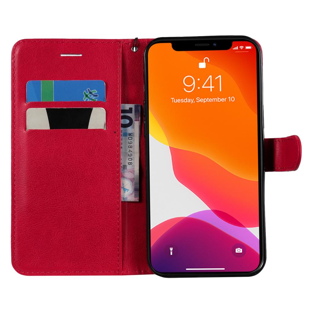 Suitable for iPhone13 Pro Max mobile phone leather case 13mini solid color card wallet holder protective case