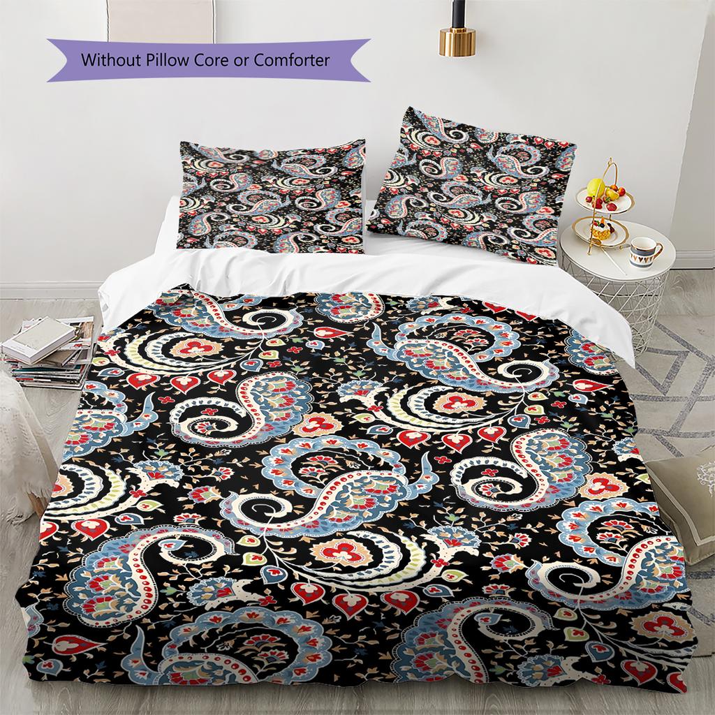 Paisley Pattern Pattern Bedding Quilt Set Quilt Cover Pillowcase Home Decoration Gift (1 * duvet cover + 2 * pillowcase, without core)