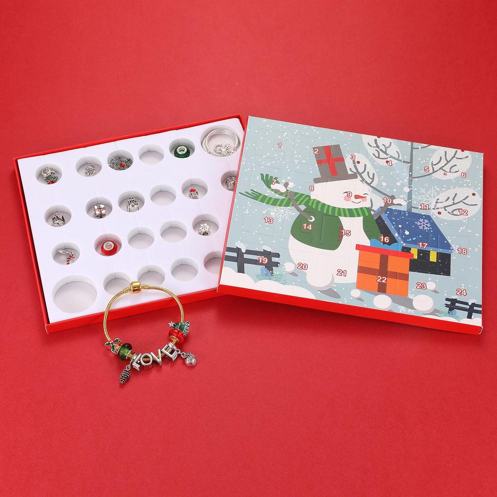 Calendario de Adviento Sorpresa de Papá Noel: Set de Pulsera y Collar DIY para Niños
