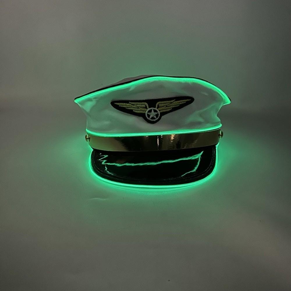 Boost Party Vibe Glowing Party Cap Adjustable Luminous Air Force Hat  Fancy Dress