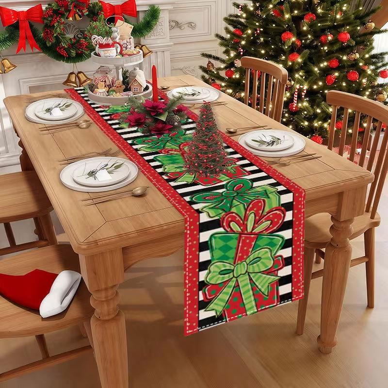Home Furnishings Christmas Table Flag Printed Shoe Cabinet Table Mat Thickened Anti Slip Bed Flags Machine Washable Tablecloth