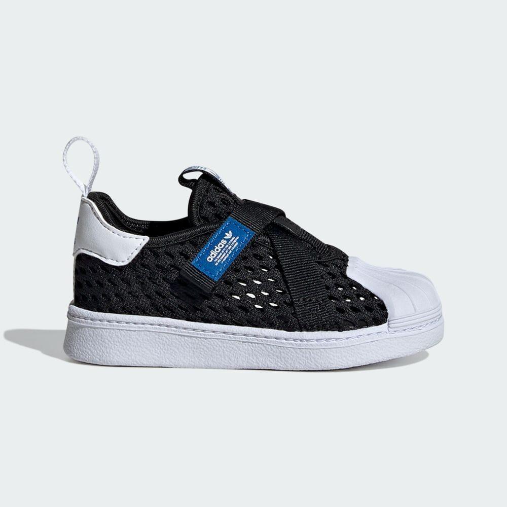 adidas Originals SST 360 3.0 Comfortable Shock Absorbing Durable Low Top Walking Shoes Baby Shoes Black White IE8199