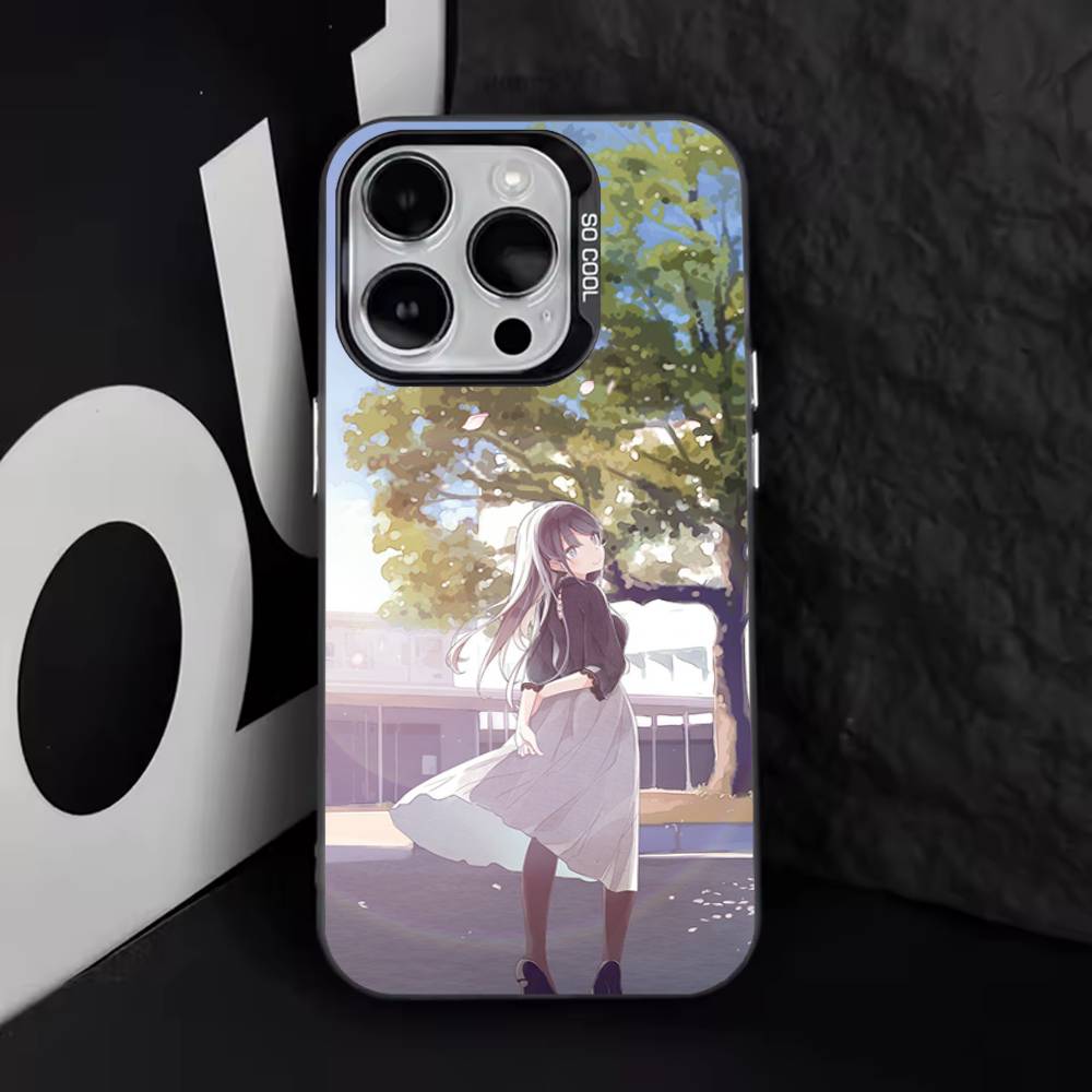 Anime Mai Sakurajima Phone Case For iPhone 16,15,14,13,12,11,8,7,Pro,Max,Plus,Mini,XS,SE Anti Fall Black Matte Hard