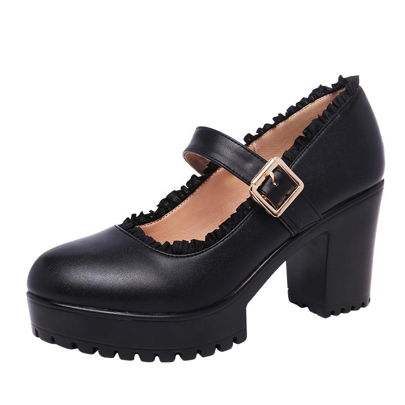 Fashion Women High Quality Buckle Strap High Heel Shoes 8CM/15CM Women Platform Pumps Lady Classic White Heels Fashion Women Shoes