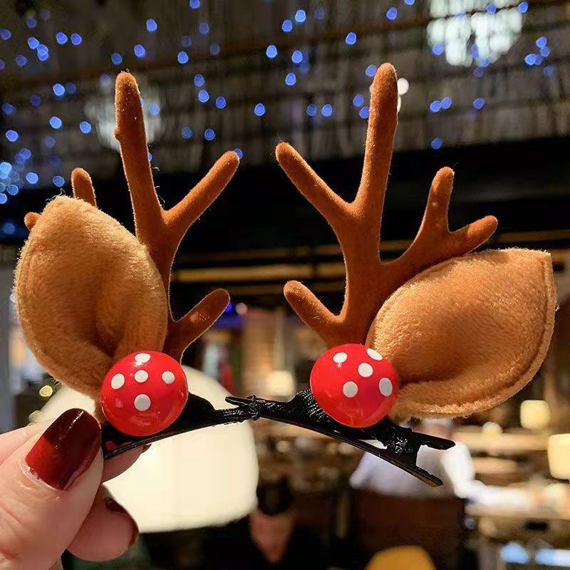 Mori-Style Christmas Antler Headband: Cute Versatile Hair Clip for Christmas Eve Outfit and Decoration