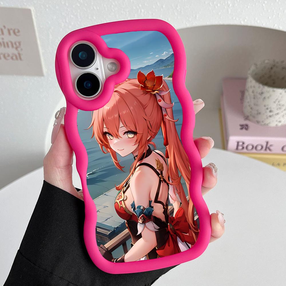 HSR Guinaifen Wavy Edge TPU Mobile Phone Case for iPhone 17 16 15 14 13 12 11 Air Pro Max Plus Colorful Cover
