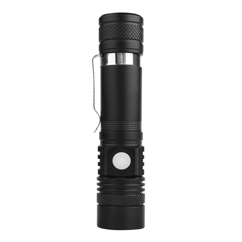 USB Highlight Handy Powerful Aluminum Alloy Flashlight Power Tips Long-range Zoom Mini Small
