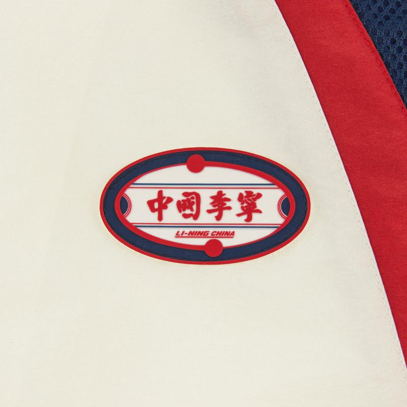 Li Ning Retro Sports Style Hooded Jacket Men Jackets Off-White Cherry-Red Deep-Whale-Blue AFDWF59-1