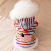 Warm Striped Dog Hoodie Cartoon Pattern Dog Base Coat Winter Dog Clothes  for Autumn Winter