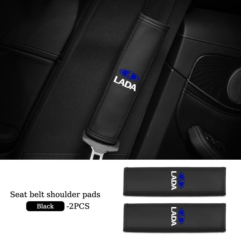 Car Seatbelt Shoulder Cover Leather Protector Pad Accessories For Lada Vesta Niva Samara Kalina Largus Priora Xray Granta