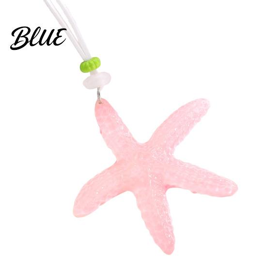 Starfish Holiday Necklace Resin Pendant Adjustable String Seaside Themed Jewelry