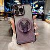 Shockproof Glitter Plating Butterfly Stand Case For OPPO A16 A16S A17 A15 A53 A5 A9 2020 A54S A53S 4G Soft Silicon Bracket Cover