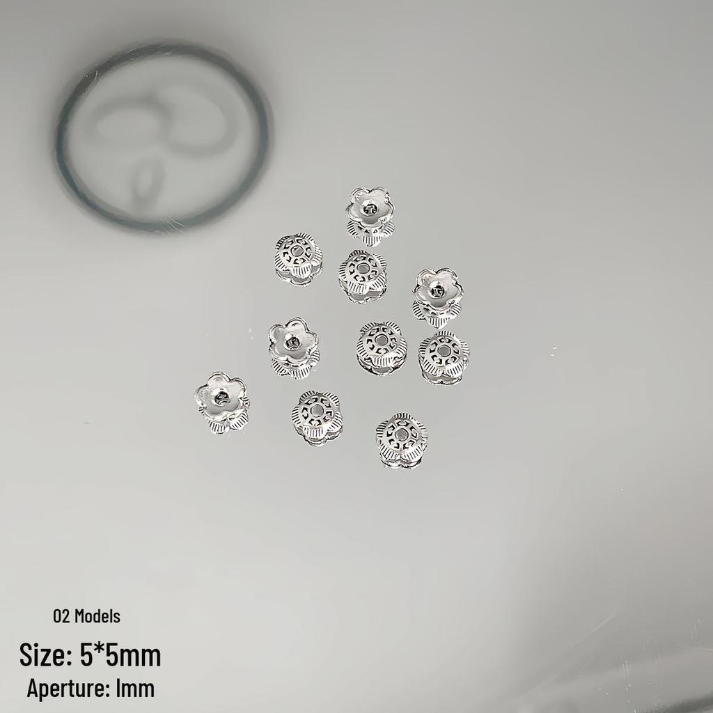 Retro Distressed Alloy Antique Silver Flower Spacer Bead Cap for DIY Bracelet & Necklace Making