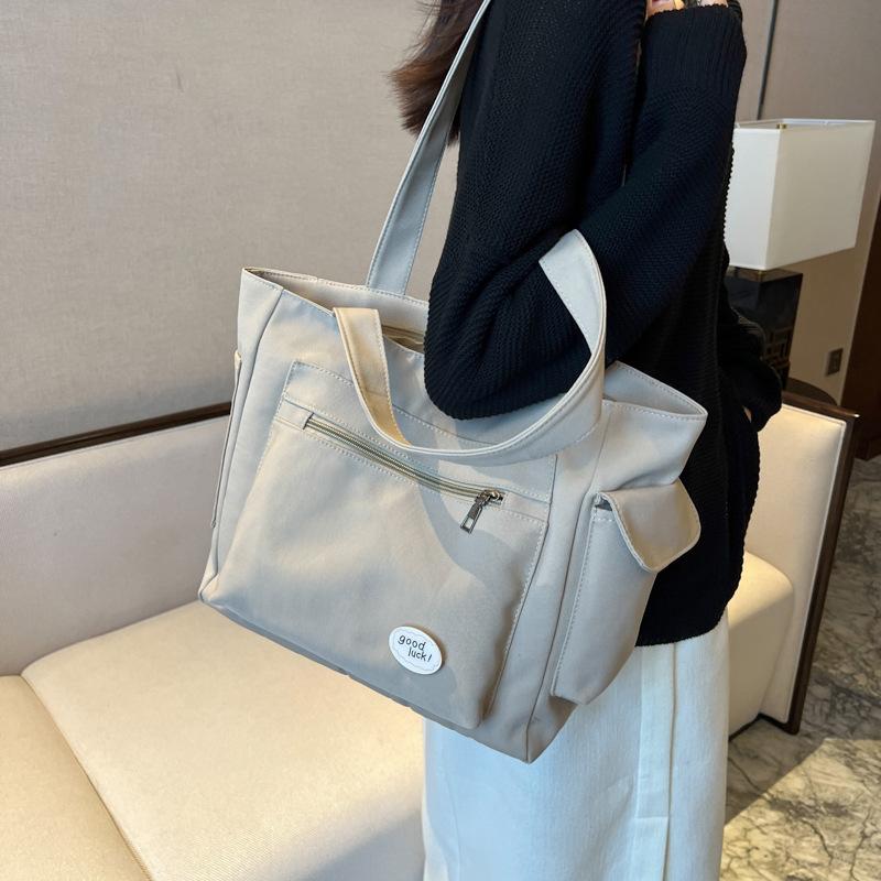 Shoulder Bag Female Large-capacity All-match Canvas Bag Student Simple Handbag Casual Messenger Bag Tutoring Bag Mommy Bag