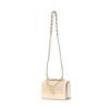 Tory Burch Miller Adjustable Shoulder Strap Woven Canvas Leather Tote Bag Crossbody Small Women Bags Cheese-White 88221-724