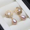 Genuine Freshwater Pearl Drop Earrings For Women,Natural 925 Silver Pearl Earrings Wife Mother Birthday Gift White Black