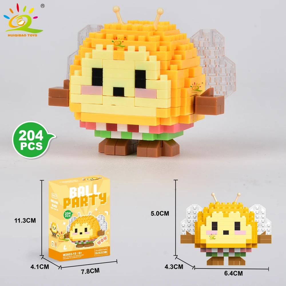 HUIQIBAO MOC Tier Mikro-Baustein Mini Niedlich 3D Diamant Modellstein DIY Stadtbau Spielzeug für Kinder Schreibtischdekoration