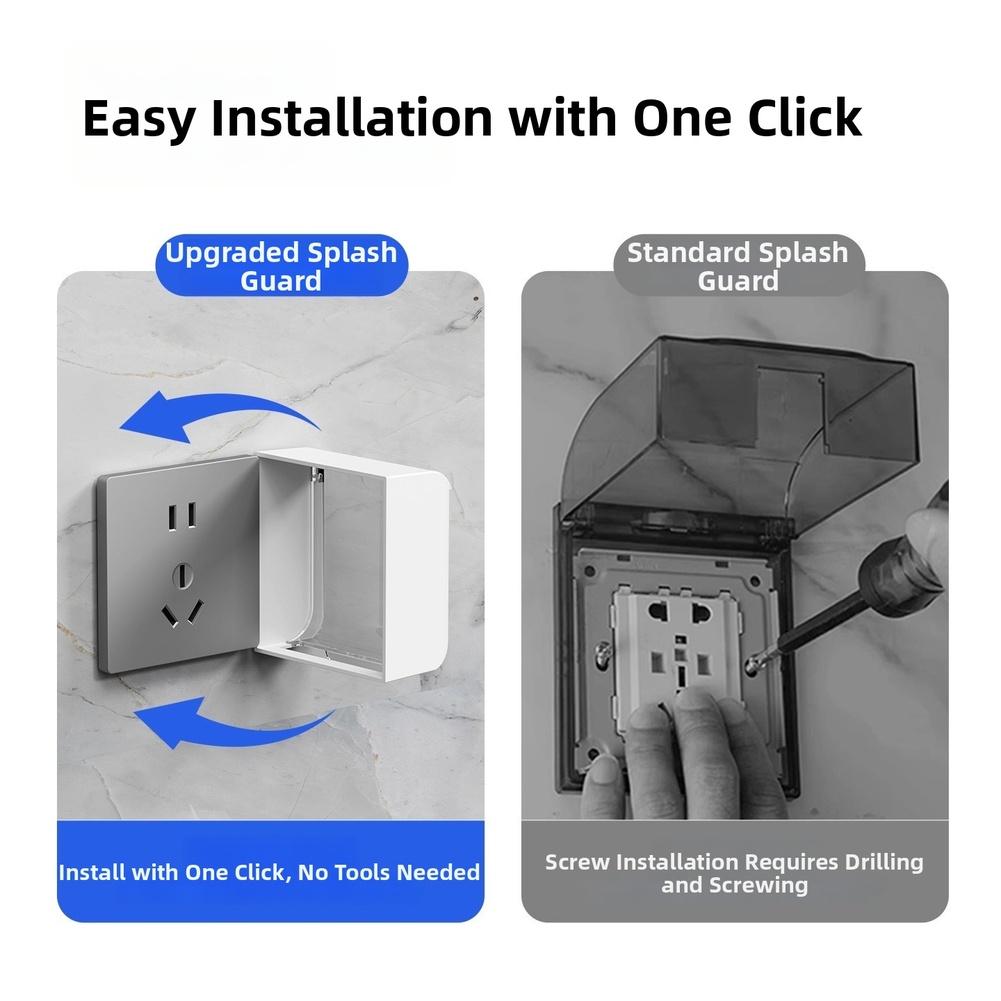 Bathroom GFCI Box Waterproof Outlet Fits 86-type Outlets Supports 2-prong Connectors Supports 3-prong Connectors