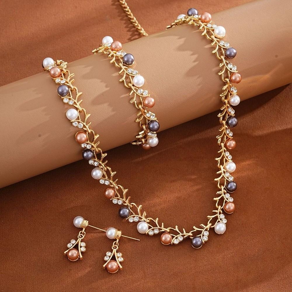 4Pcs/set Sweet Style Necklace Set Delicate Design Pearl Jewelry Set  Women Fashion