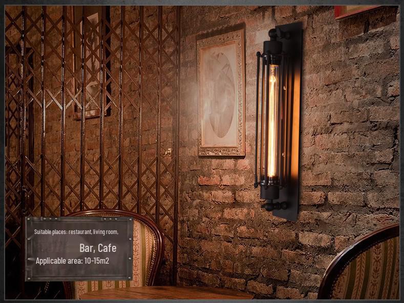 Retro Industrial Outdoor Wall Lamp - Iron Art for Hallway, Corridor, Balcony, or Restaurant