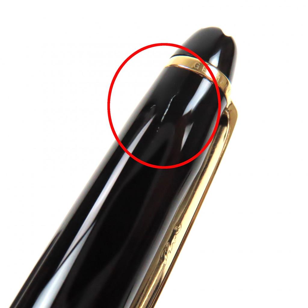 Very Good MONTBLANC Ballpoint Pen Meisterstck White Star Twist Type Black Gold Mens Used