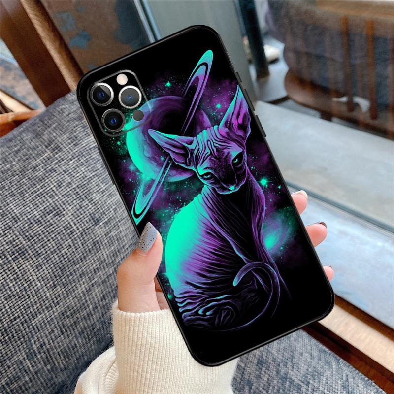 Sphinx Cat Printing Drawing Phone Case For iPhone 14 15 16 Pro Max 11 12 13 Pro X XR XS Max 14 Plus Soft Cover