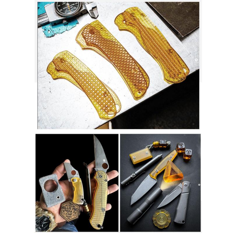 1 Piece Amber Color Ultem PEI Board Knife Handle DIY Making Material EDC Tools Scales Pendants CNC Make Materials High Quality