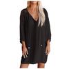 Women's Summer Fashion Lightweight Beach Sunscreen V-Neck Lace-Up Dress