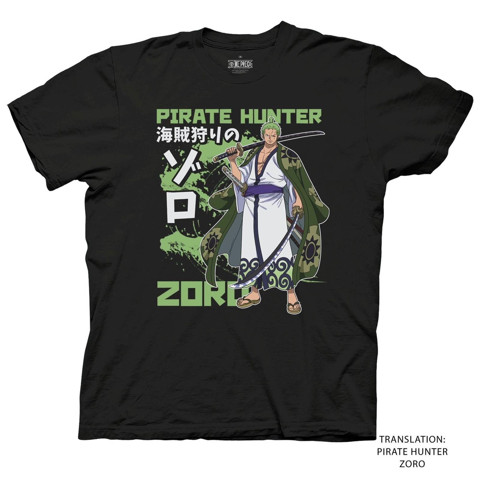 One Piece Zoro Pirate Hunter Kanji Officially Licensed Adult T-shirt S