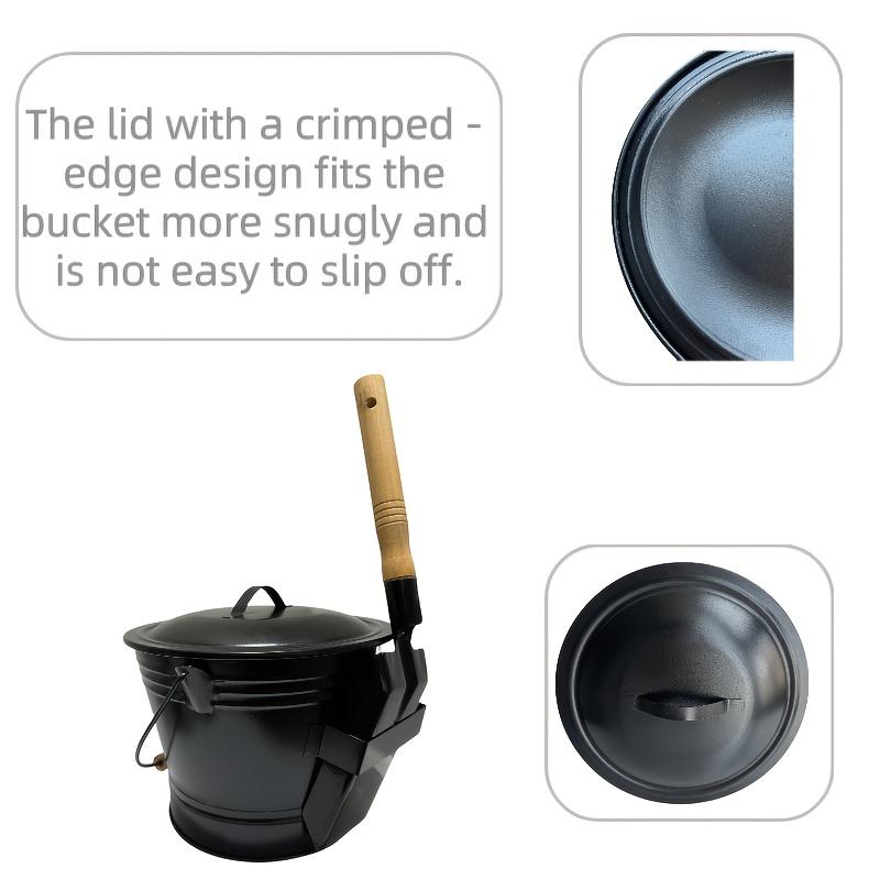 2PCS/SET Household Iron Fireplace Scraper Bucket Set for Convenient Ash Cleaning with Iron Bucket Tool Ash Scraper