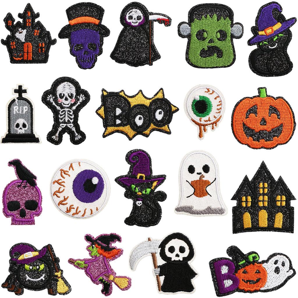 Horror Tree Demon Embroidery Cloth Sticker Mummy Patch Sticker Computer Embroidery Chapter Ghost Embroidery Sticker Cartoon Haunted House Patch
