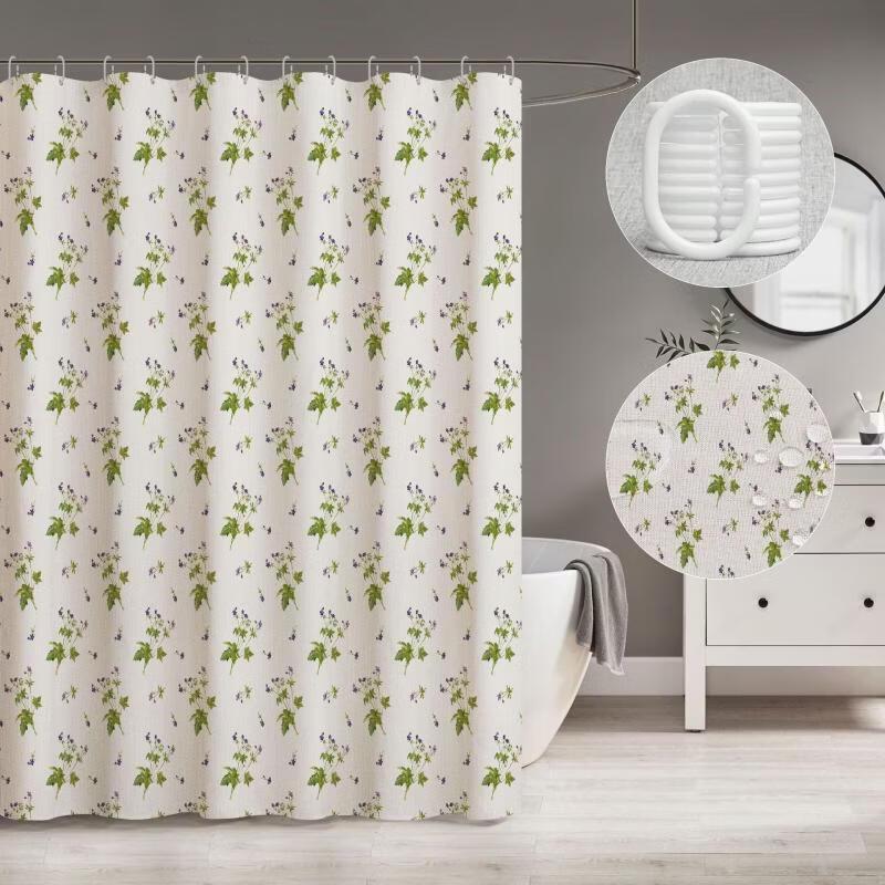 Handun Nordic Retro Waterproof Shower Curtain Set