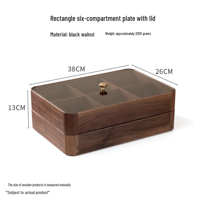 Black Walnut Wood Snack & Nut Storage Box