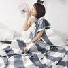 Japanese Throw Blanket For Bed Luxury Gauze Bedspread Summer Cool Towel Quilt Double Cotton Blanket Soft Breathable Plaid Sheet