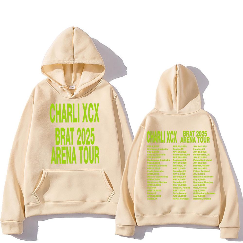 

Толстовки Charli XCX Charli Xcx Brat 2025 Arena Tour Одежда Женская Мужская Хип-Хоп Графическая Уличная Одежда С Длинным Рукавом С Капюшоном Пуловер XXXL хаки