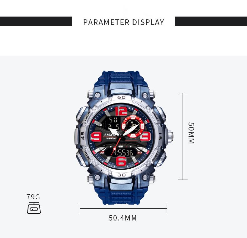 Quartz Watch For Men SMAEL Watch Waterproof Stopwatch LED Watches Male Clock 1921 Sport Watches Men Relogio Masculino Digital