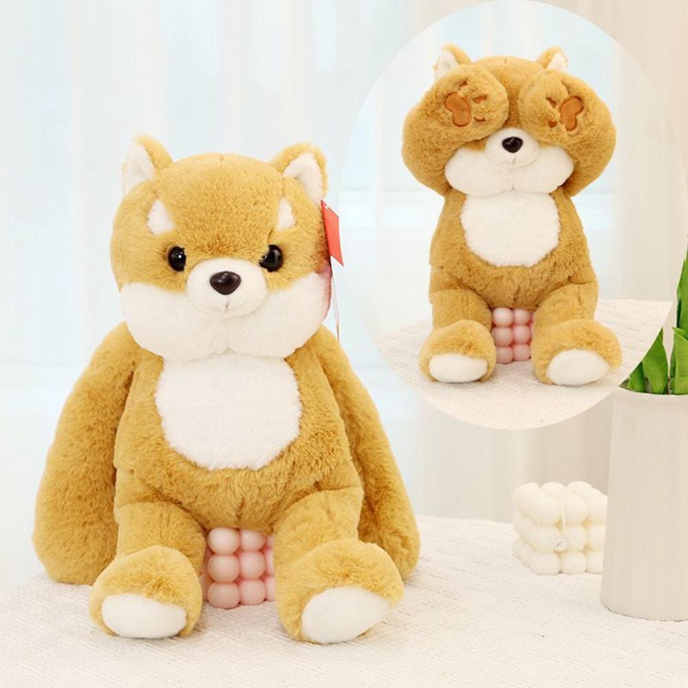 35CM Cute Eye Cover Animal Plush Toy Magnetic Super Cute Pose Nulti-style Animal Doll To Give Children Birthday Christmas Gifts