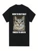 Fashion Born To Dilly Dally Forced To Lock In Cat Funny Graphic T Shirt Unisex Wounisex Casual Cotton T-Shirts Y2K Summer Tops