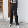 Women's High-Waist Black Wide-Leg Pants: Spring/Summer Slim, Straight, Loose, and Casual Trousers.