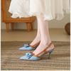 Fashion 2025 Summer High Heel Pointed Toe Women Sandals  Fashion Butterfly-knot Singbacks Shoes Elegant Stripper Party Sandalias