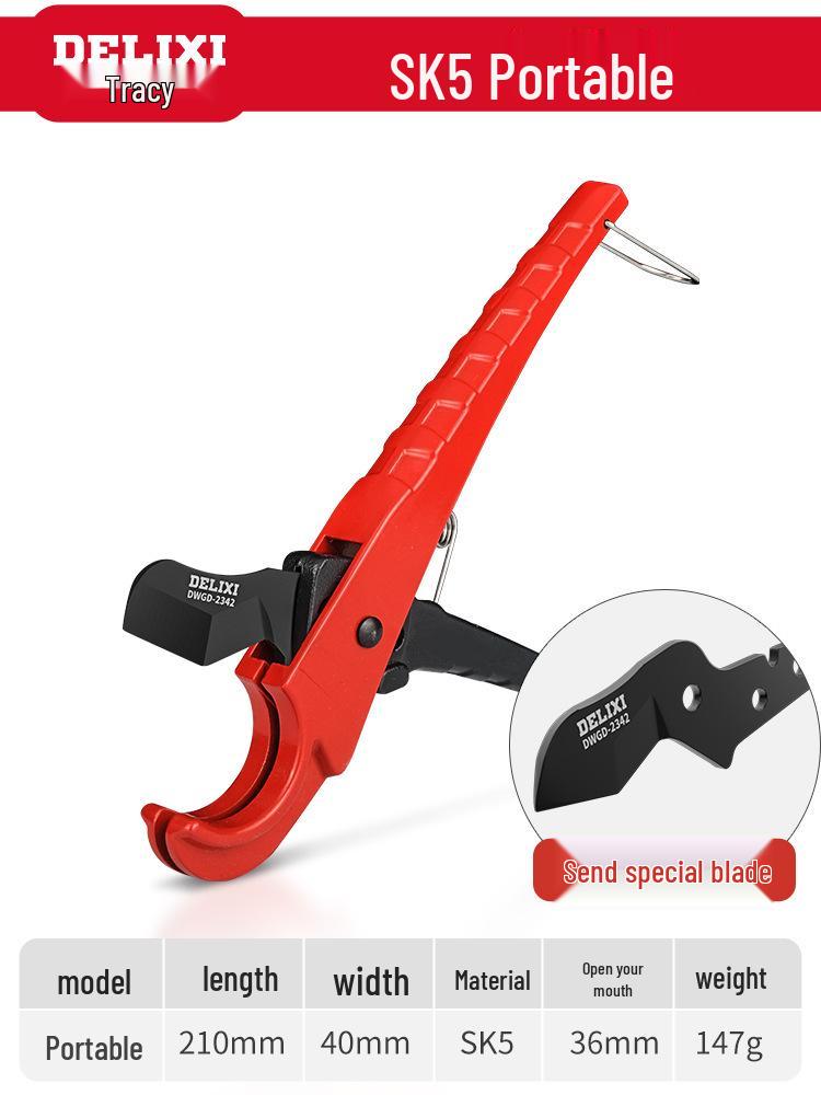Delixi PPR/PVC Alloy Pipe Cutter: Professional, Labor-Saving, Quick-Cut with Sharp Blade