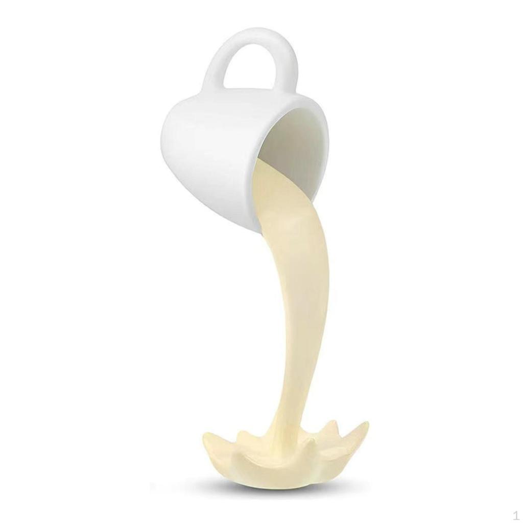 Levitating Coffee Cup Sculpture Suspended Pouring Ornament Novelty Table for