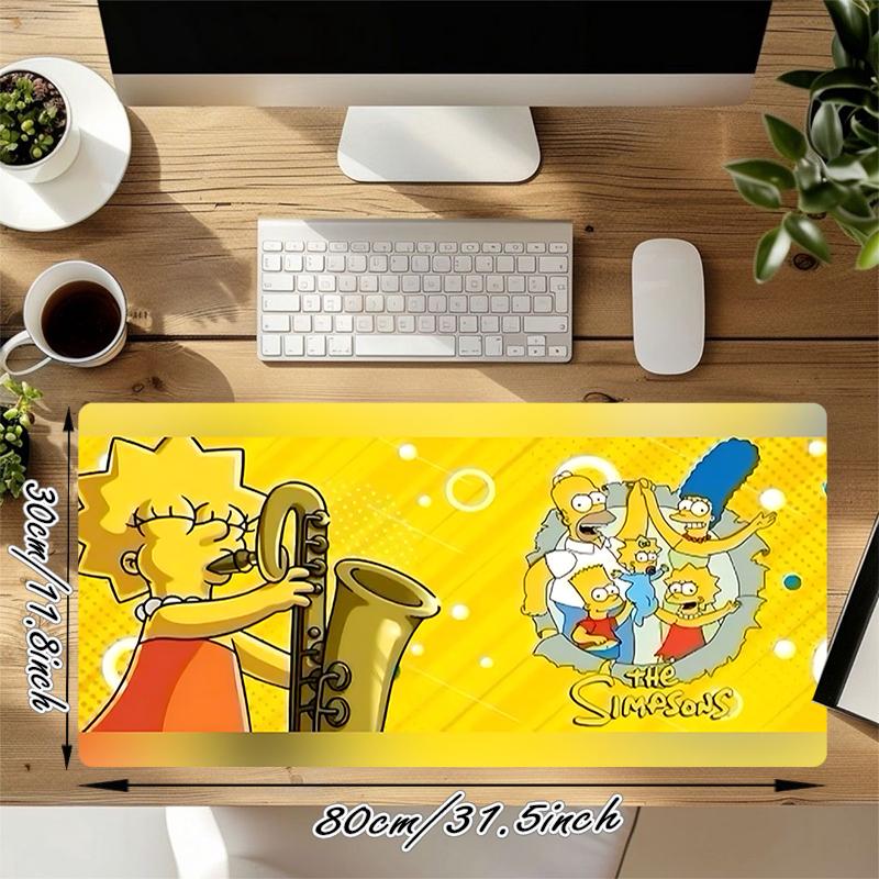 1Pc Simpsons Band Performance Gaming Mouse Pad Keyboard Desk Mat Non-slip Rubber Lock Edge Waterproof Computer Mousepad for Office Home Decor Y110